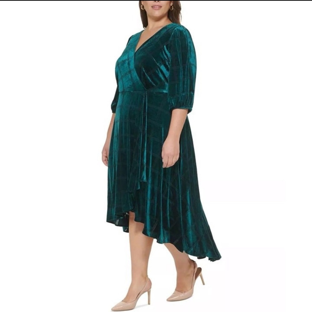 Calvin Klein Teal High Low Dress